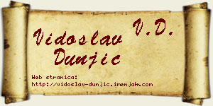 Vidoslav Dunjić vizit kartica
